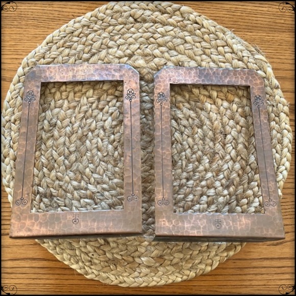 Pair Art Deco Era Roycroft Hammered Copper Bookends * Roycroft Bookend Holders - Picture 1 of 17
